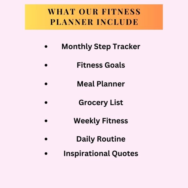 Fitness Planner For 1 Month